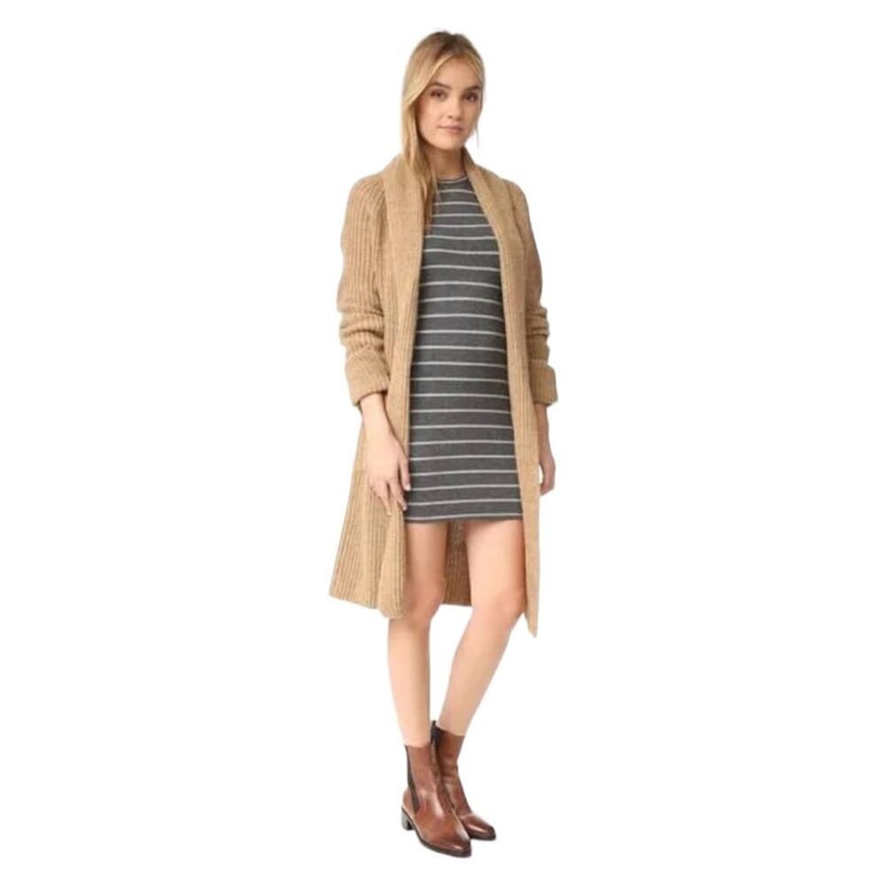 Cupcakes & Cashmere Stripe Malbec Heather Gray Mini Dress Size L - Picture 11 of 11